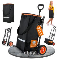 3-in-1 Rolling Shopping Cart with Removable Cooling Bag Grocery Cart on Whe