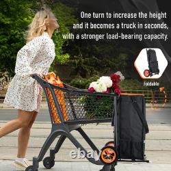 3-in-1 Rolling Shopping Cart with Removable Cooling Bag Grocery Cart on Whe