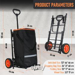 3-in-1 Rolling Shopping Cart with Removable Cooling Bag Grocery Cart on Whe