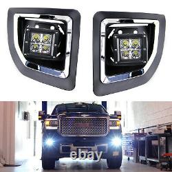 40W CREE LED Pods withFoglight Cover, Bracket Mounts Relay For 15-19 GMC 2500 3500