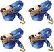 4 X 800 Kg 5m Heavy Duty Ratchet Straps With J Hooks, Adjustable T