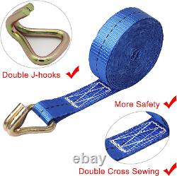 4 X 800 Kg 5M Heavy Duty Ratchet Straps with J Hooks, Adjustable T