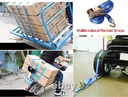 4 X 800 Kg 5M Heavy Duty Ratchet Straps with J Hooks, Adjustable T