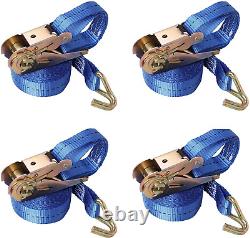 4 X 800 Kg 5M Heavy Duty Ratchet Straps with J Hooks, Adjustable T