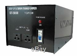 5000W Watt Step Up Down Electric Power Voltage Converter Transformer Heavy Duty