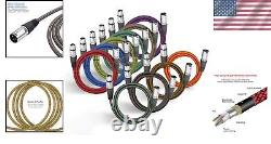 6ft Heavy Duty XLR Microphone Cable 10-Pack Braided, HI-FI Sound Performance