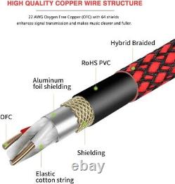 6ft Heavy Duty XLR Microphone Cable 10-Pack Braided, HI-FI Sound Performance