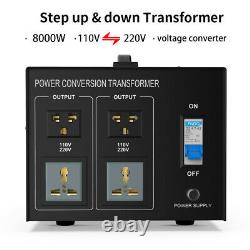 8000W Power Voltage Transformer Converter Heavy Duty Step Up/Down 110V To 220V