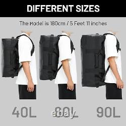 90L Water Resistant Backpack Duffle Heavy Duty Convertible Duffle Bag with Ba