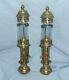 A Pair Of Brass G. W. R. Heavy Duty Carriage Lamps Converted To Electric