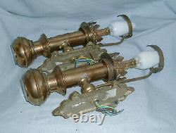 A Pair Of Brass G. W. R. Heavy Duty Carriage Lamps Converted To Electric