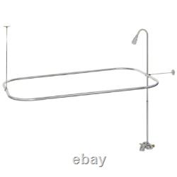 Add A Shower Converter Kit For Clawfoot Tub with Diverter Faucet & Rod Chrome