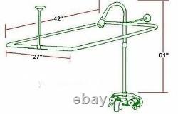 Add A Shower Converter Kit For Clawfoot Tub with Diverter Faucet & Rod Chrome
