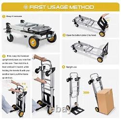 Aluminium Folding Hand Truck Heavy Duty 440lbs Capacity 2 in 1 Convertible Ha