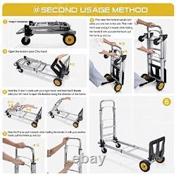 Aluminium Folding Hand Truck Heavy Duty 440lbs Capacity 2 in 1 Convertible Ha