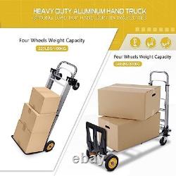 Aluminium Folding Hand Truck Heavy Duty 440lbs Capacity 2 in 1 Convertible Ha
