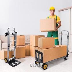Aluminium Folding Hand Truck Heavy Duty 440lbs Capacity 2 in 1 Convertible Ha