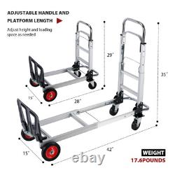 Aluminium Hand Truck Dolly Heavy Duty 440lbs Capacity 2 in 1 Convertible Fold