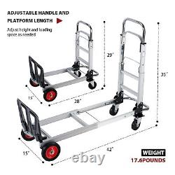 Aluminium Hand Truck Dolly Heavy Duty 440lbs Capacity 2 in 1 Convertible Fold