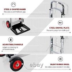 Aluminium Hand Truck Dolly Heavy Duty 440lbs Capacity 2 in 1 Convertible Fold