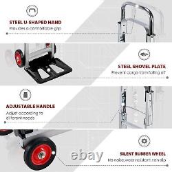 Aluminium Hand Truck Dolly Heavy Duty 440lbs Capacity 2 in 1 Convertible Fold