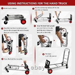 Aluminium Hand Truck Dolly Heavy Duty 440lbs Capacity 2 in 1 Convertible Fold