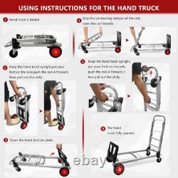 Aluminium Hand Truck Dolly Heavy Duty 440lbs Capacity 2 in 1 Convertible Fold