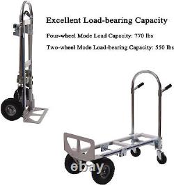 Aluminum Hand Truck with Handle Heavy Duty Convertible Folding Dolly Cart 770 Lbs