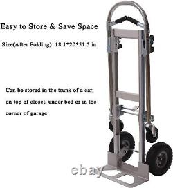 Aluminum Hand Truck with Handle Heavy Duty Convertible Folding Dolly Cart 770 Lbs