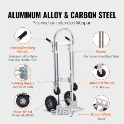 Aluminum Heavy Duty Hand Truck 800 lbs Load Capacity Convertible Folding with