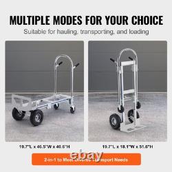Aluminum Heavy Duty Hand Truck 800 lbs Load Capacity Convertible Folding with