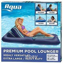 Aqua Premium Convertible Pool Lounger, Inflatable Pool Float, Heavy Duty, X