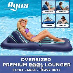 Aqua Premium Convertible Pool Lounger, Inflatable Pool Float, Heavy Duty, X-Larg