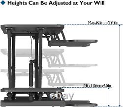 BONTEC Standing 32inch/800mm Desk Converter, Height Adjustable Dual Tiered Sit