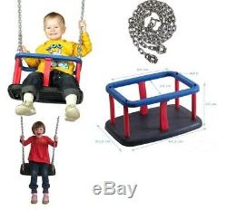 Baby Rubber Swing Seat Convertible Heavy Duty With Chainset Childrens Playhouse