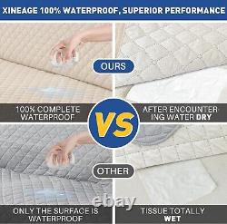 Beige Quilted Sofa Cover for 3 Cushion Couch Machine Washable & Heavy Duty