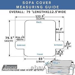 Beige Quilted Sofa Cover for 3 Cushion Couch Machine Washable & Heavy Duty