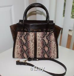 Brahmin Priscilla Satchel Pink Ellora tote leather Handbag Shoulder Bag NEW