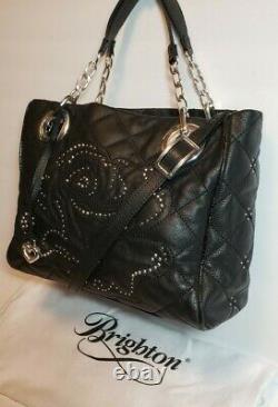 Brighton Pretty Tough Linaria Logan Quilted Studded Rose Crossbody Handbag $320