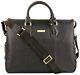Brooks Borthers Men's Convertible Brown Leather Laptop Bag, One Size, 8151-6