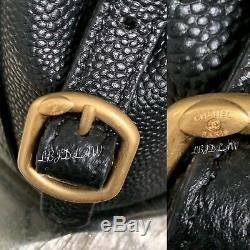 CHANEL Black Caviar Backpack Parisian Journey Grained Calfskin Calf Gold 20S NWT