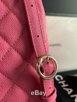 CHANEL Pink Caviar Backpack DayPack Gold Mini Travel Small Classic Flap RARE NEW