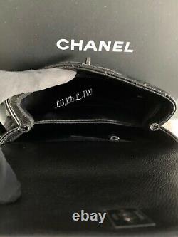 CHANEL So Black Mini Coco Handle Small Classic Flap Calf New Caviar NWT 2020 20A