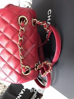 CHANEL Urban Spirit Backpack Dark Red Gold Burgundy Calf Calfskin Travel NWT NEW