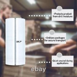 Cast Machine Pallet Stretch Wrap Clear Shrink Film 19.7x8000' 60 Gauge 20 Rolls
