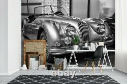 Chrome Convertible Vintage Car 3D Wall Mural Removable Bedroom Wallpaper Murals