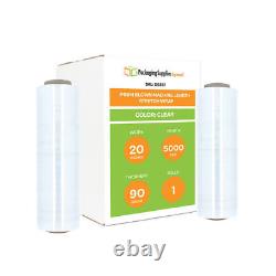 Clear Machine Pallet Blown Shrink Wrap 1 Roll 20 x 5000' 90 Gauge Strech Flim