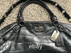 Coach Exotic Madison Sophia Embossed Leather Convertible Satchel Purse Bag 15954