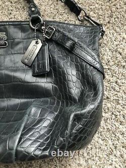 Coach Exotic Madison Sophia Embossed Leather Convertible Satchel Purse Bag 15954