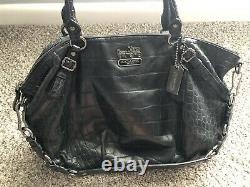 Coach Exotic Madison Sophia Embossed Leather Convertible Satchel Purse Bag 15954